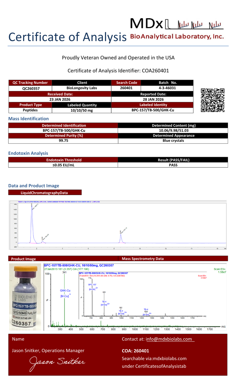 GLOW Blend (BPC-157 TB-500 GHK-CU) (70mg)