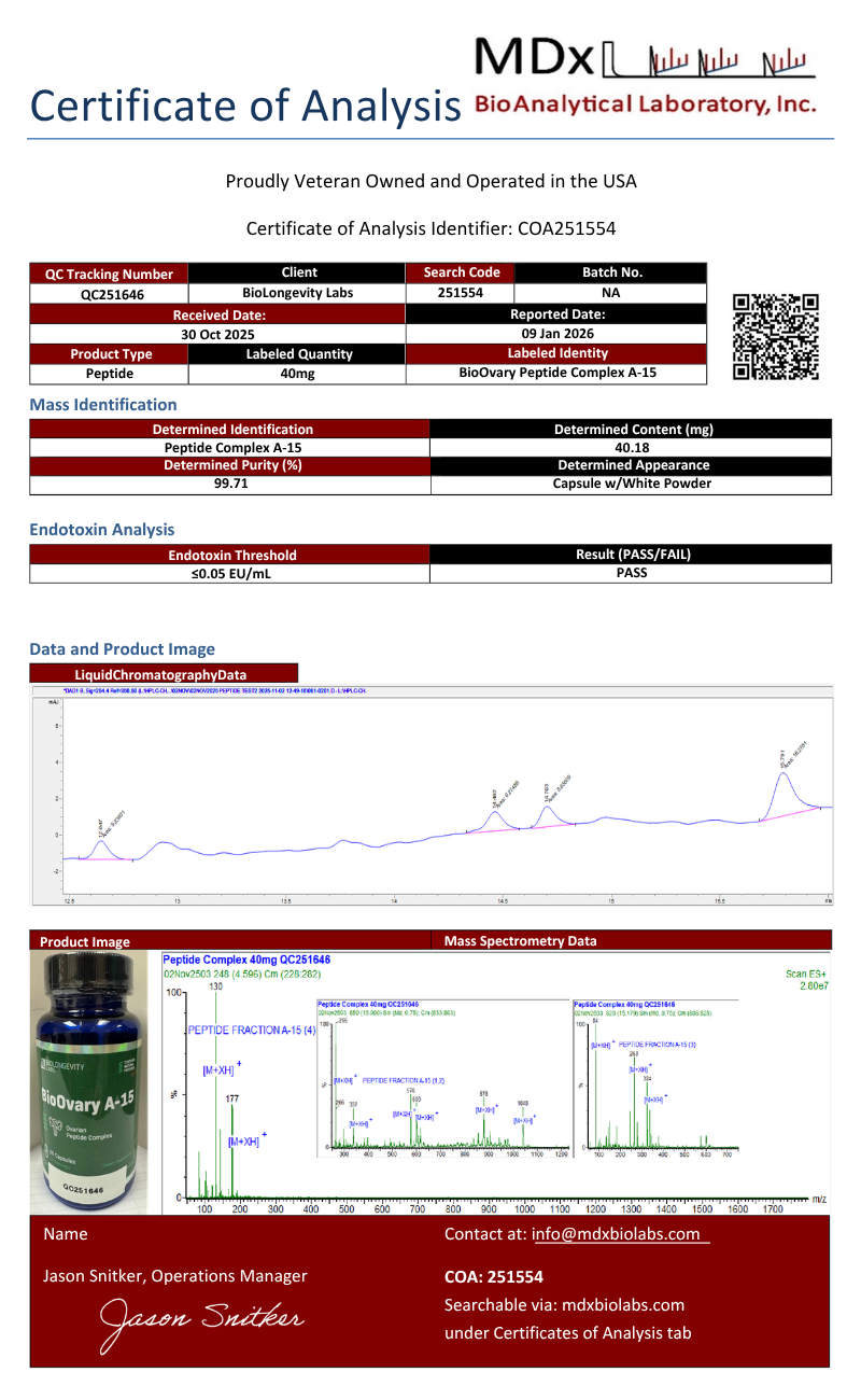 BioOvary – A-15 Ovary Peptide Bioregulator (Zhenoluten) 20 capsules