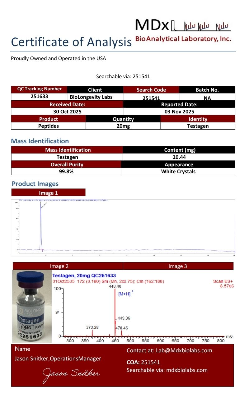 99aaq Testagen Peptide (20mg)